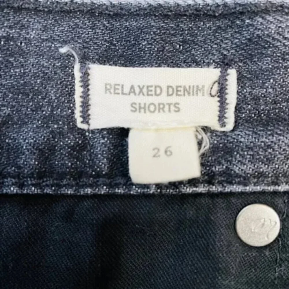 MADEWELL Relaxed Denim Black High-Rise Button-Fly Jean Shorts - Size 26